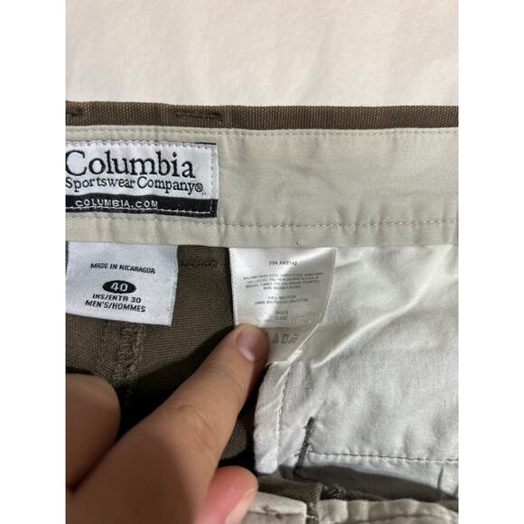 Columbia Pants 40 Brown Canvas Zip Pockets Outdoors Hiking Gorpcore - Picture 15 of 16